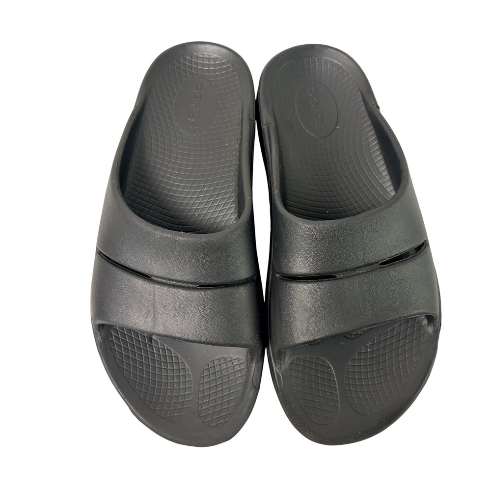 Oofos OOahh Recovery Slides Mens 7 Womens 9 Black Slip On Sandals